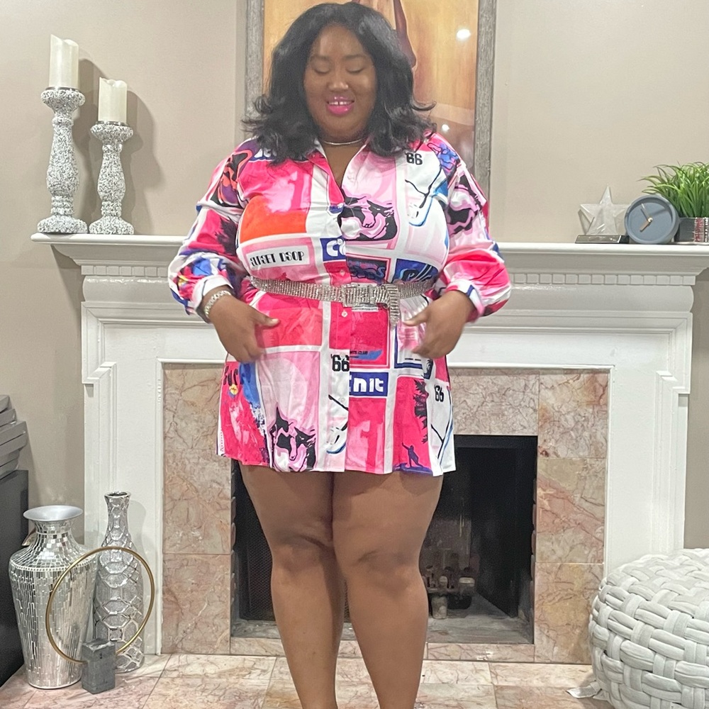 Plus Size Multiple Colored Pink Button Up Shirt! - image 3